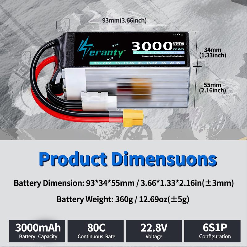 TERANTY 6S 22.8V 3000mAh 80C/1 - Fpv Drone Charger 评论和价格